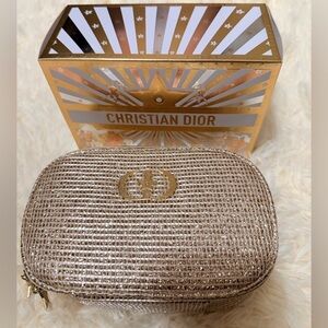 NEW! Dior Metallic Gold Cosmetic Case